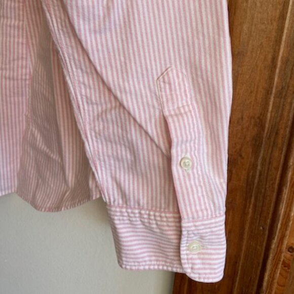 RALPH LAUREN Slim Fit Oxford Shirt Pink White Stripe 12 - Picture 12 of 16